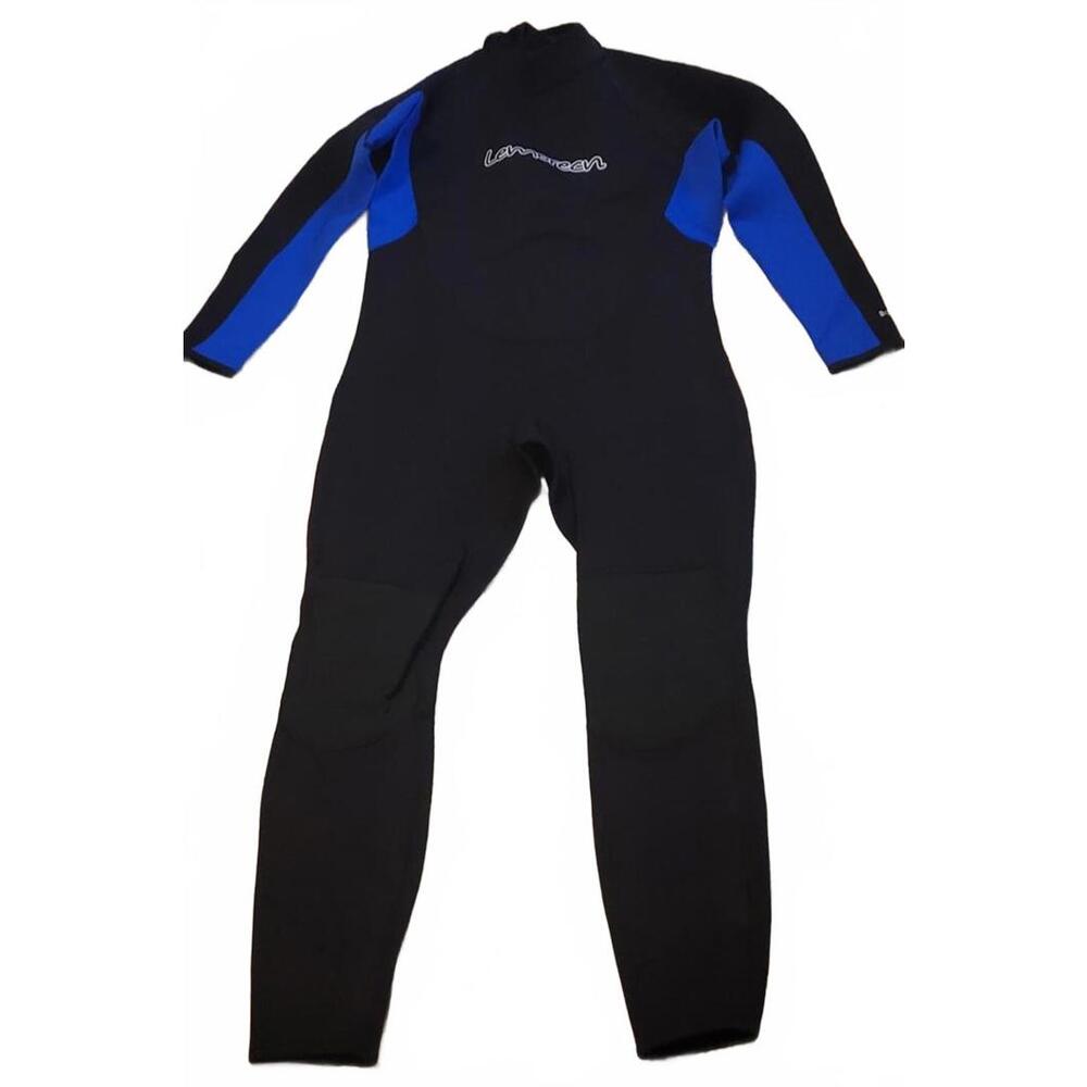 Lemorecn Men's Black Blue Full Wetsuit Diving Surfing Suit M